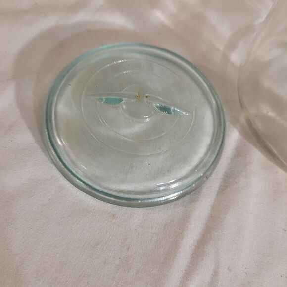 Small Glass Pumpkin Candy Jar And Vtg ATLAS EZ Seal Qt Jar - Picture 10 of 11